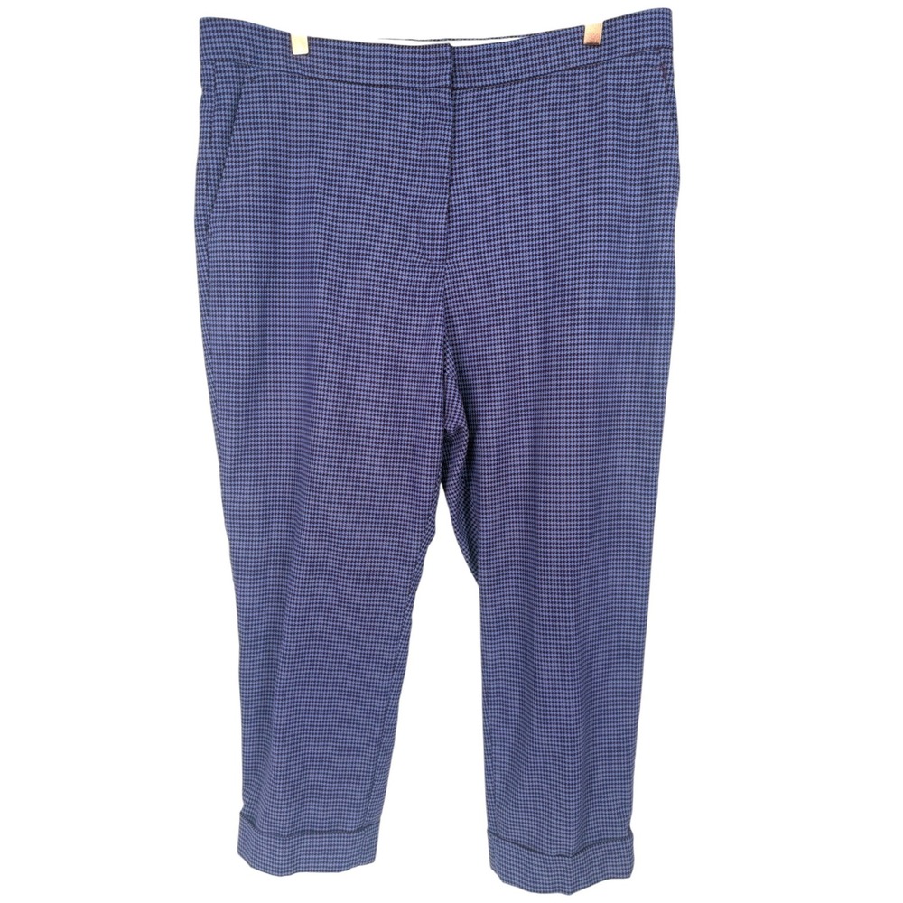 Ann Taylor Women's Eva Curvy Fit Houndstooth Tapered Ankle Pants Size 16